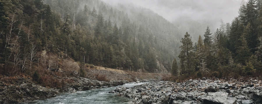 beautiful view of mountains and flowing river